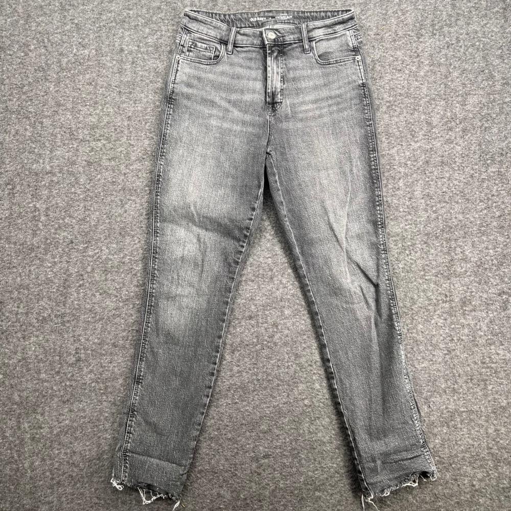 Old‎ Navy Womens Gray High Rise Vintage Slim Raw Hem Jeans Size 4 Charcoal Ankle